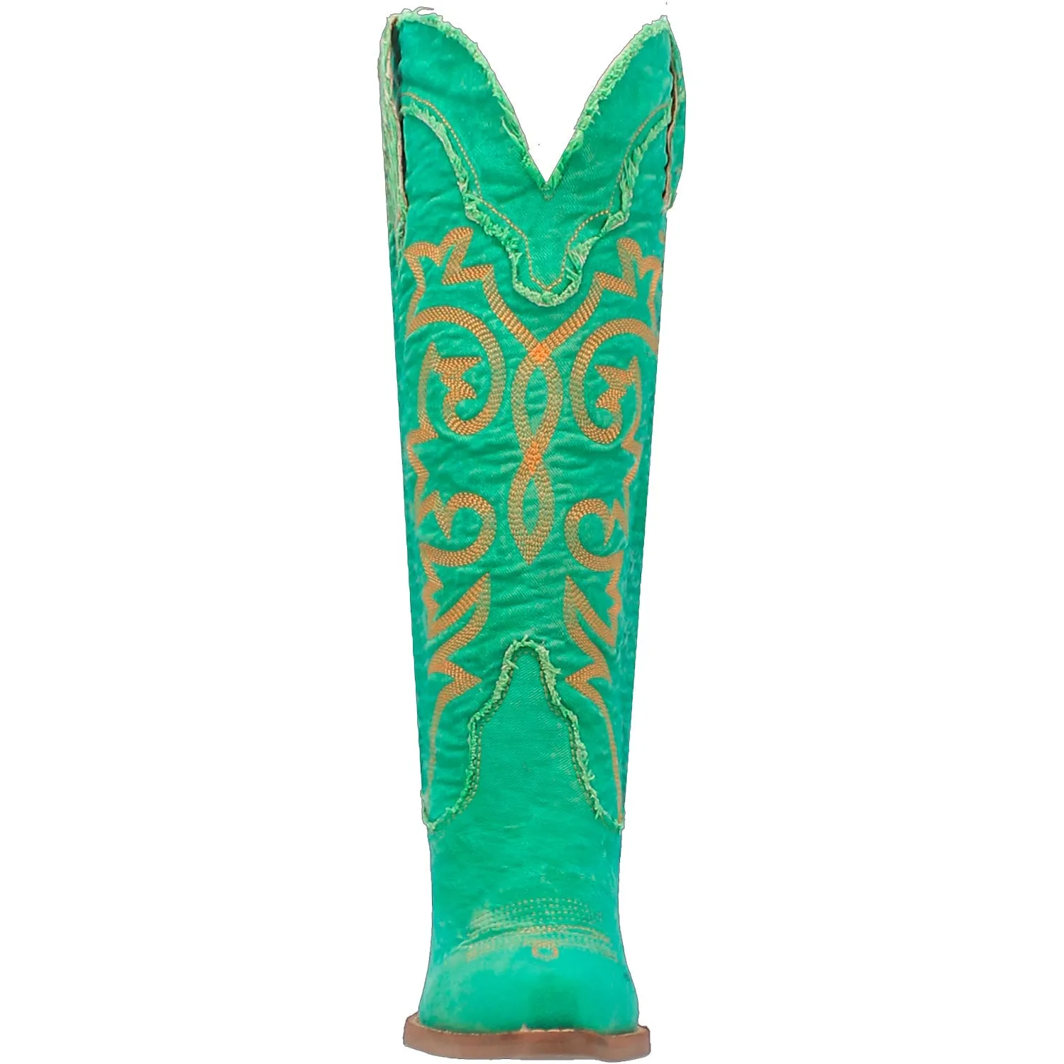 Dingo Womens Texas Tornado Green Denim Fashion Boots