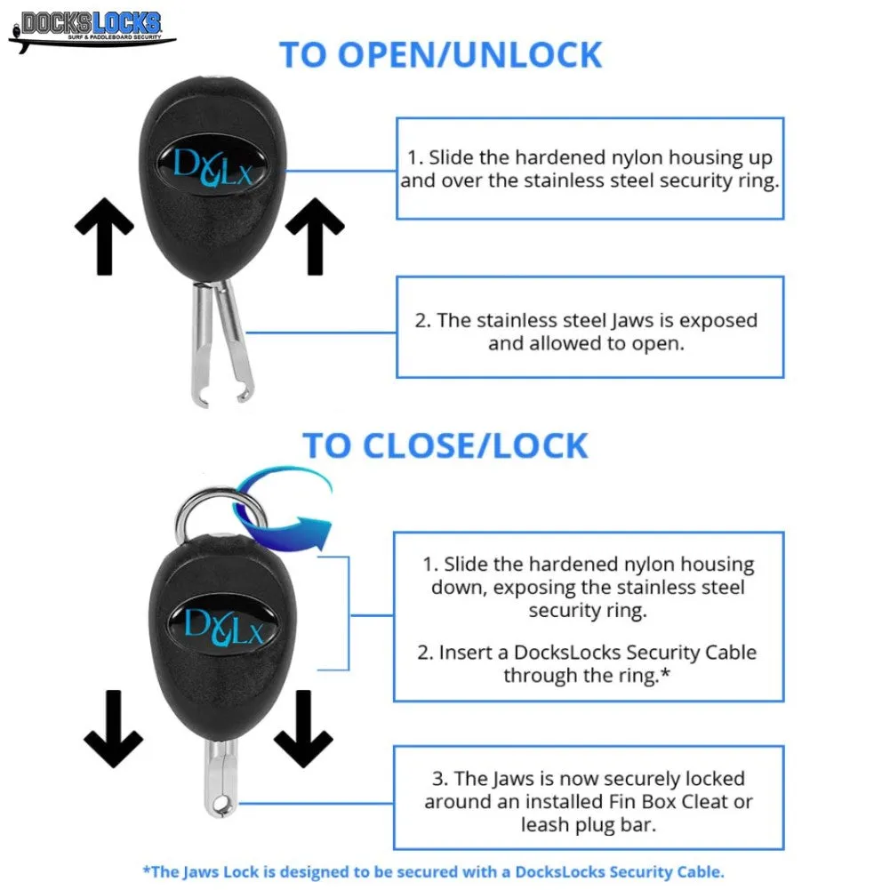 DocksLocks® Deluxe SUP Paddleboard Anti-Theft Security System with Paddle Lock