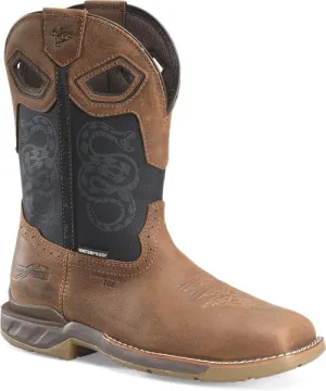 Double H Men's 11" Phantom Rider Serpentine CT WP Roper Boot - Brown PH5007