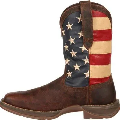 Durango DB5554 Men's Rebel 12" Patriotic Pull-On Western American Flag Square Toe Boot