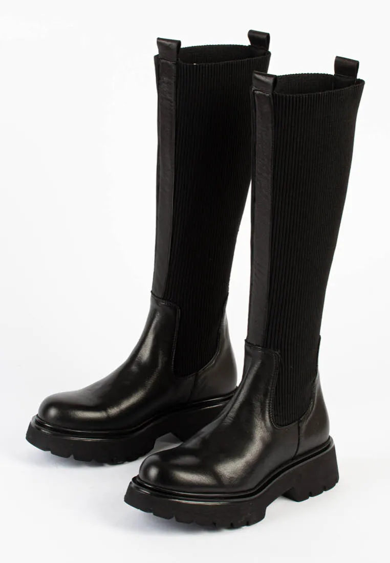 Electra Black High Chelsea Boots