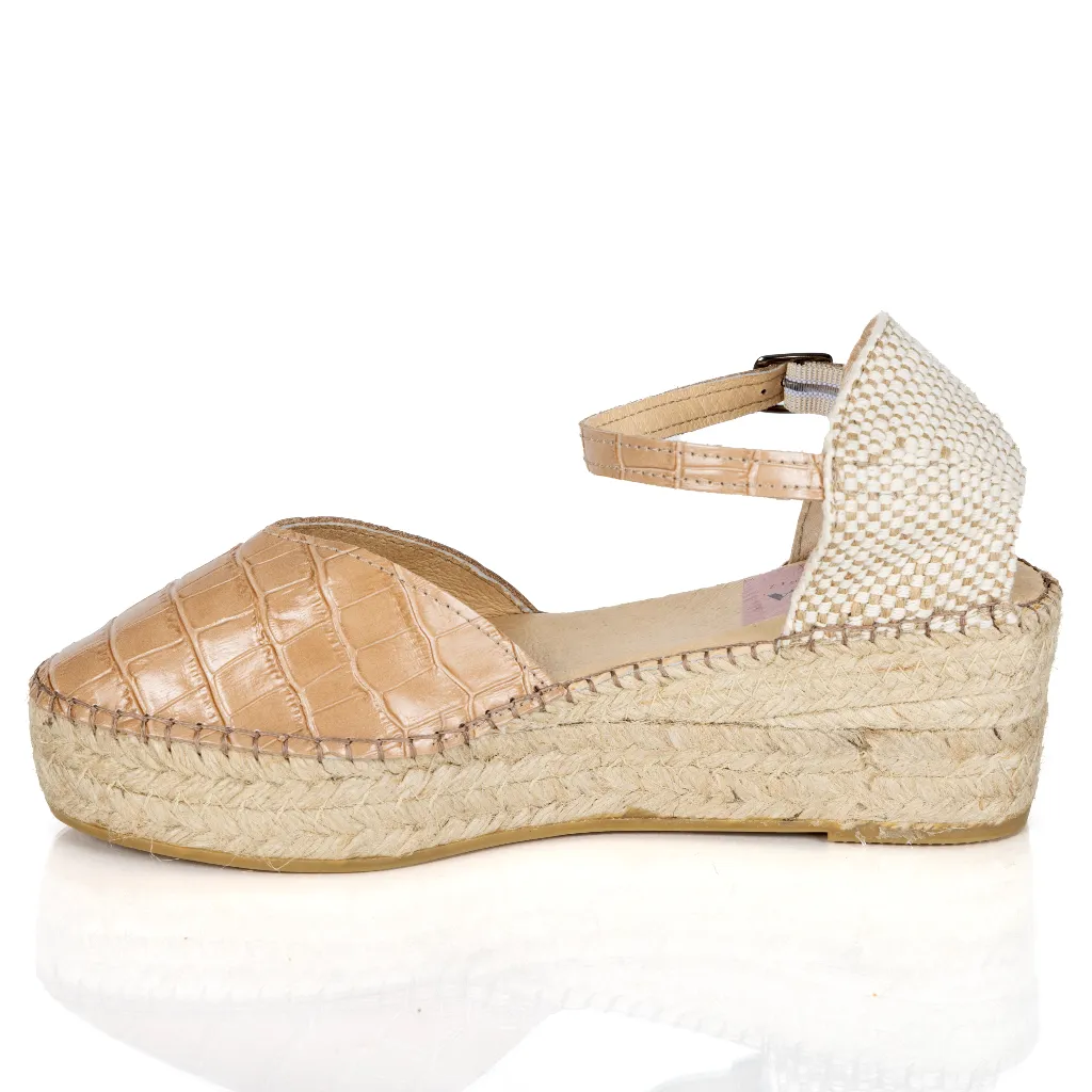 Espadrille Wedges Cap Cana Beige Crocodile