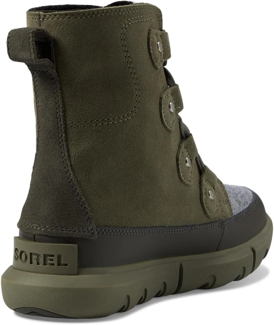 Explorer Next Joan Waterproof SOREL Lace-Up Boot in Stone Green/Alpine Tundra