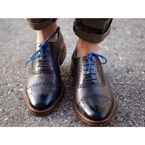 [French Blue] - Round Waxed Cotton Shoelaces