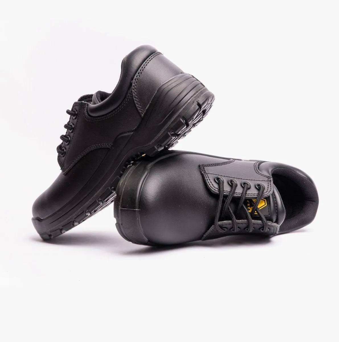 FS38C Unisex Leather Safety Shoes Black