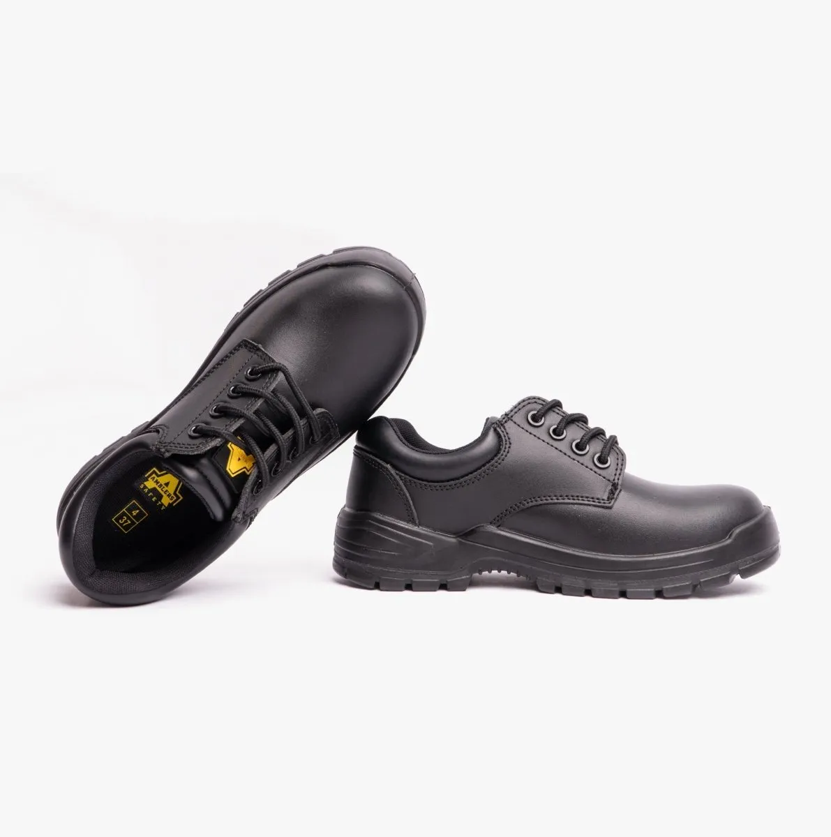 FS38C Unisex Leather Safety Shoes Black