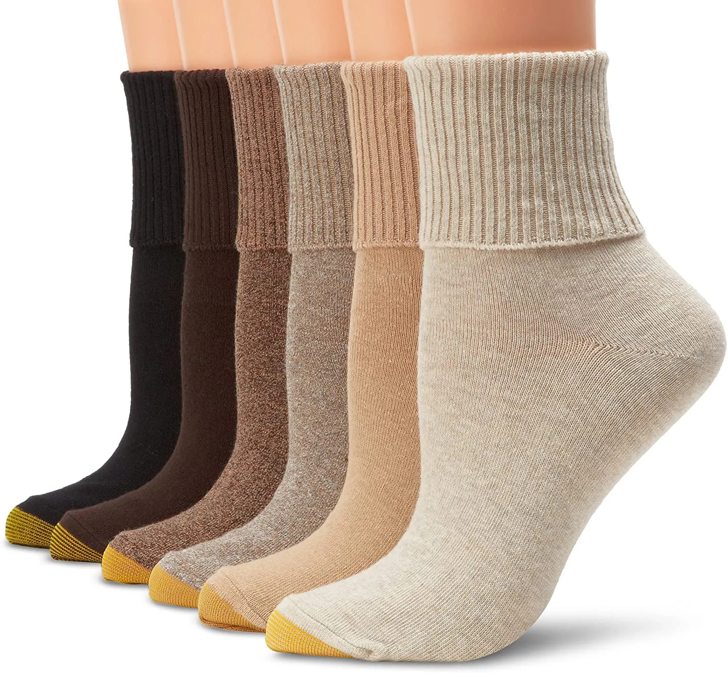 Gold Toe Women's Classic Turn Cuff Socks, Multipairs