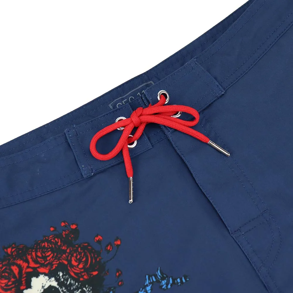 Grateful Dead | 48-54 Hybrid Board Shorts | Navy Bertha