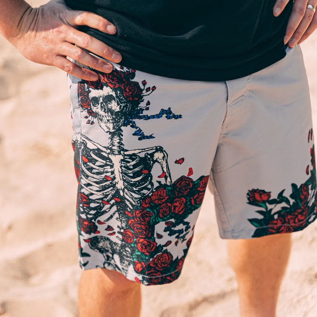 Grateful Dead | Hybrid Board Short | Bertha & Roses Grey