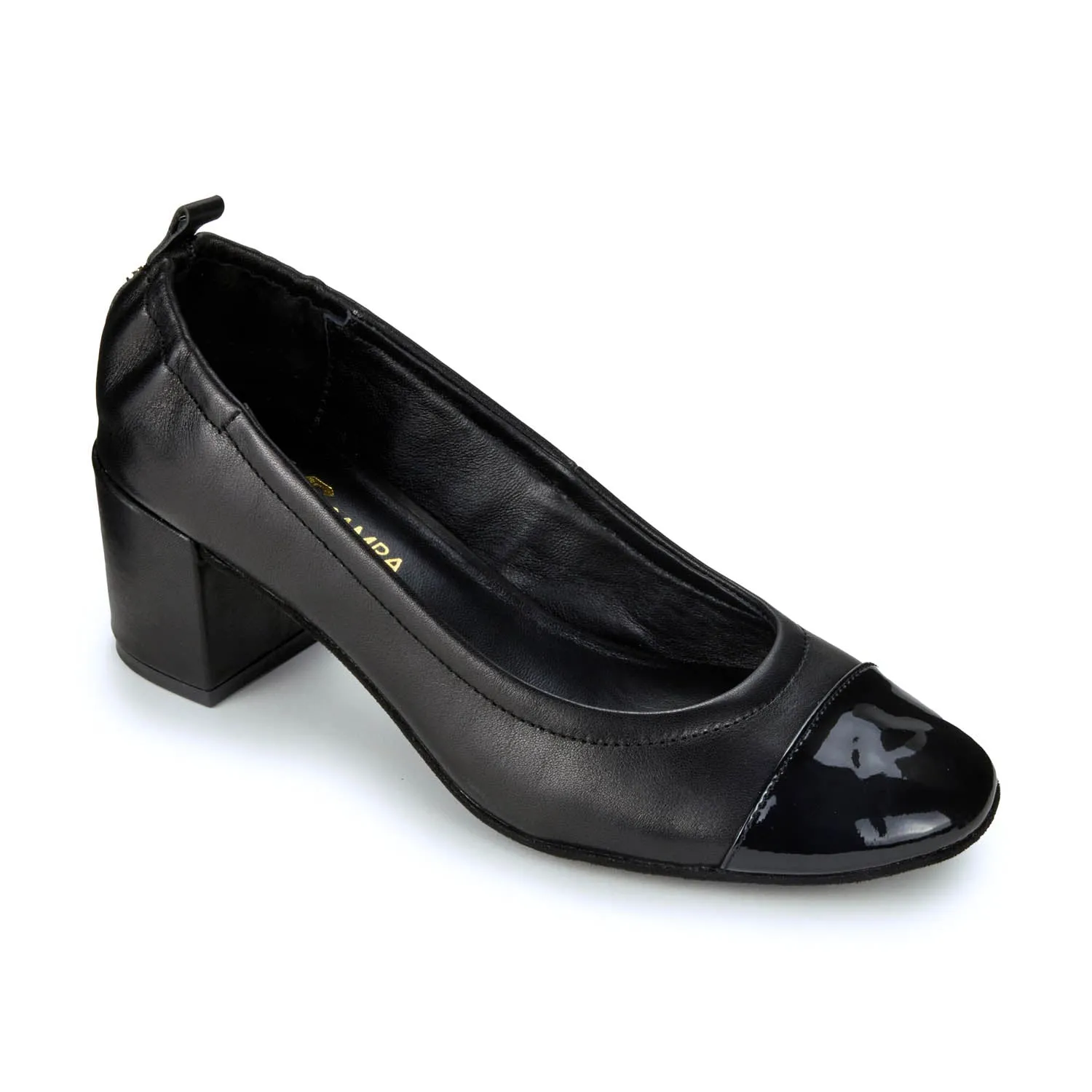 Heidi Classic Pump in Black Leather