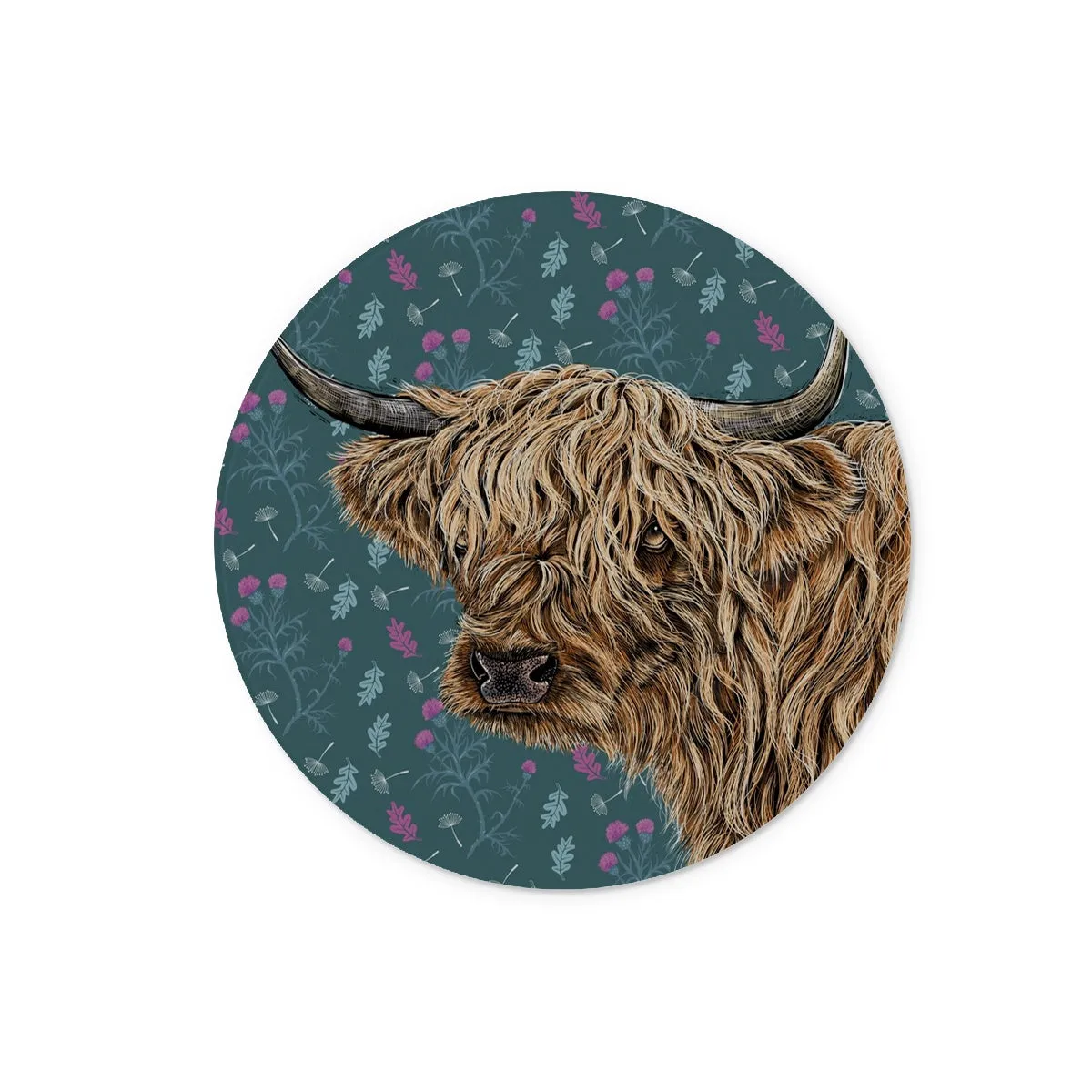 Highland Cow Glass Chopping Board