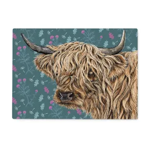 Highland Cow Glass Chopping Board