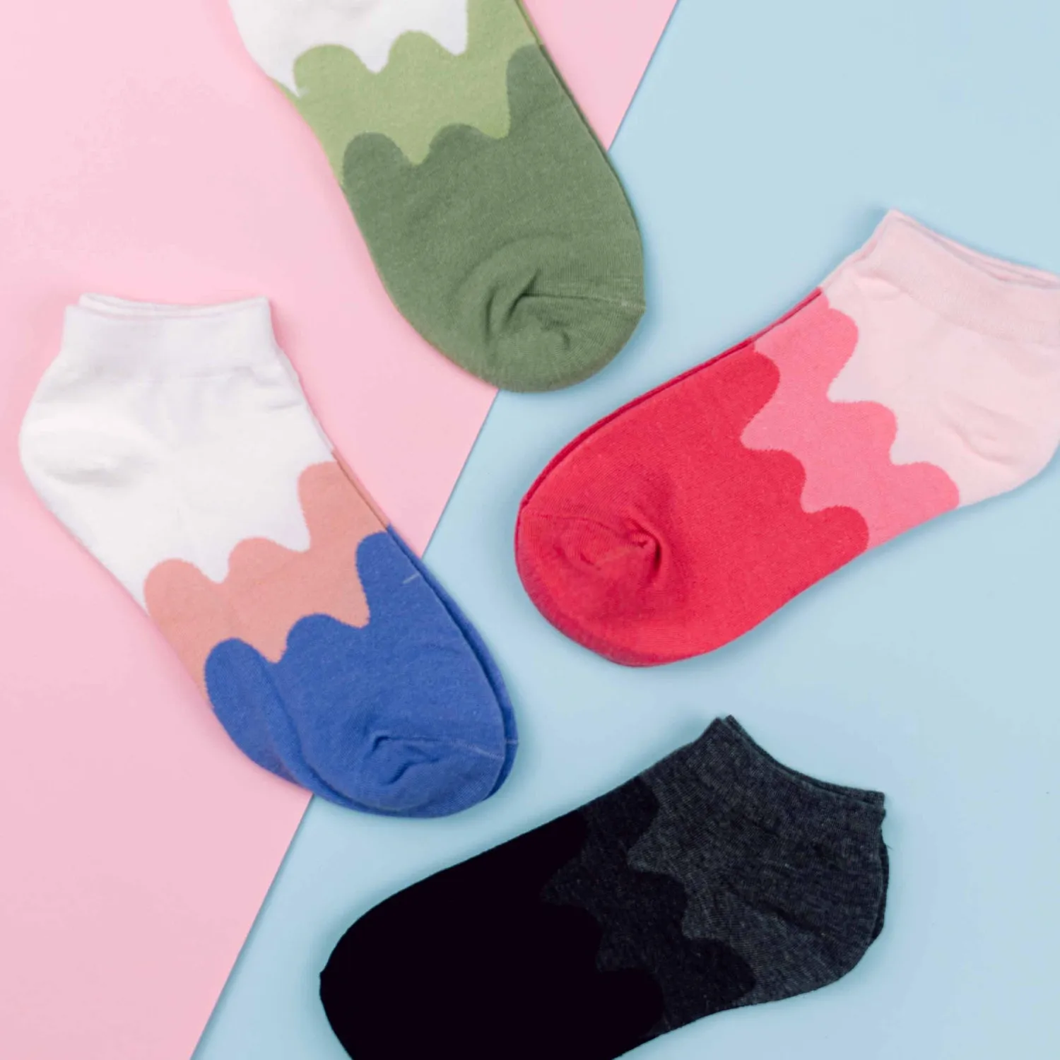 IDENTITY Ladies Gradient Paint Ankle Length Socks