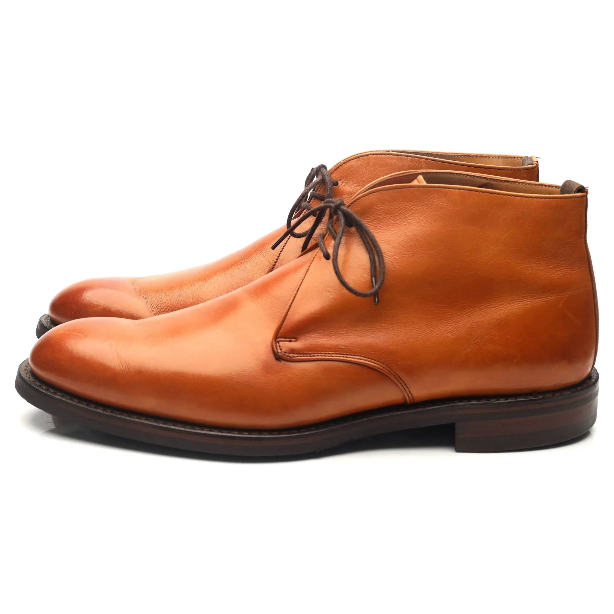 'Jackie III' Tan Brown Leather Chukka Boots UK 10 F