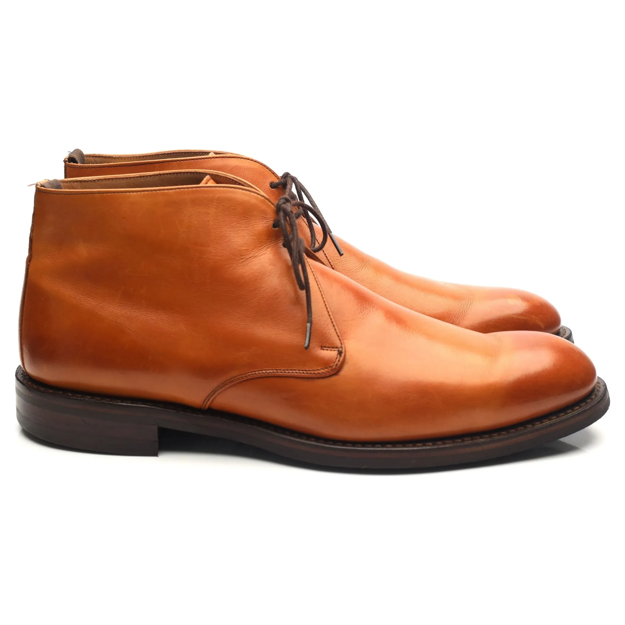 'Jackie III' Tan Brown Leather Chukka Boots UK 10 F