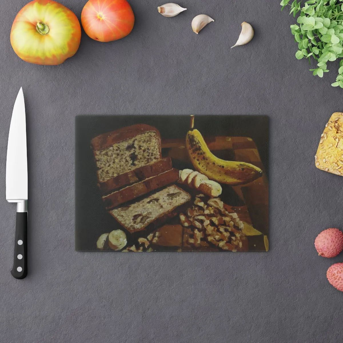 Kari's Banana Nut Bread Glass Cutting Board