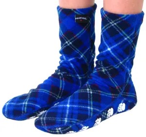 Kids' Nonskid Fleece Socks - Blue Argyle