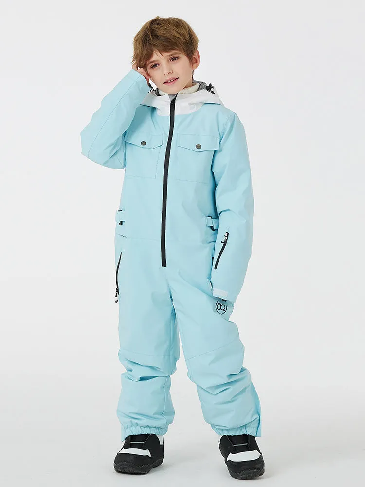 Kid's Unisex Mountain Explorer Waterproof One Piece Snow Suits