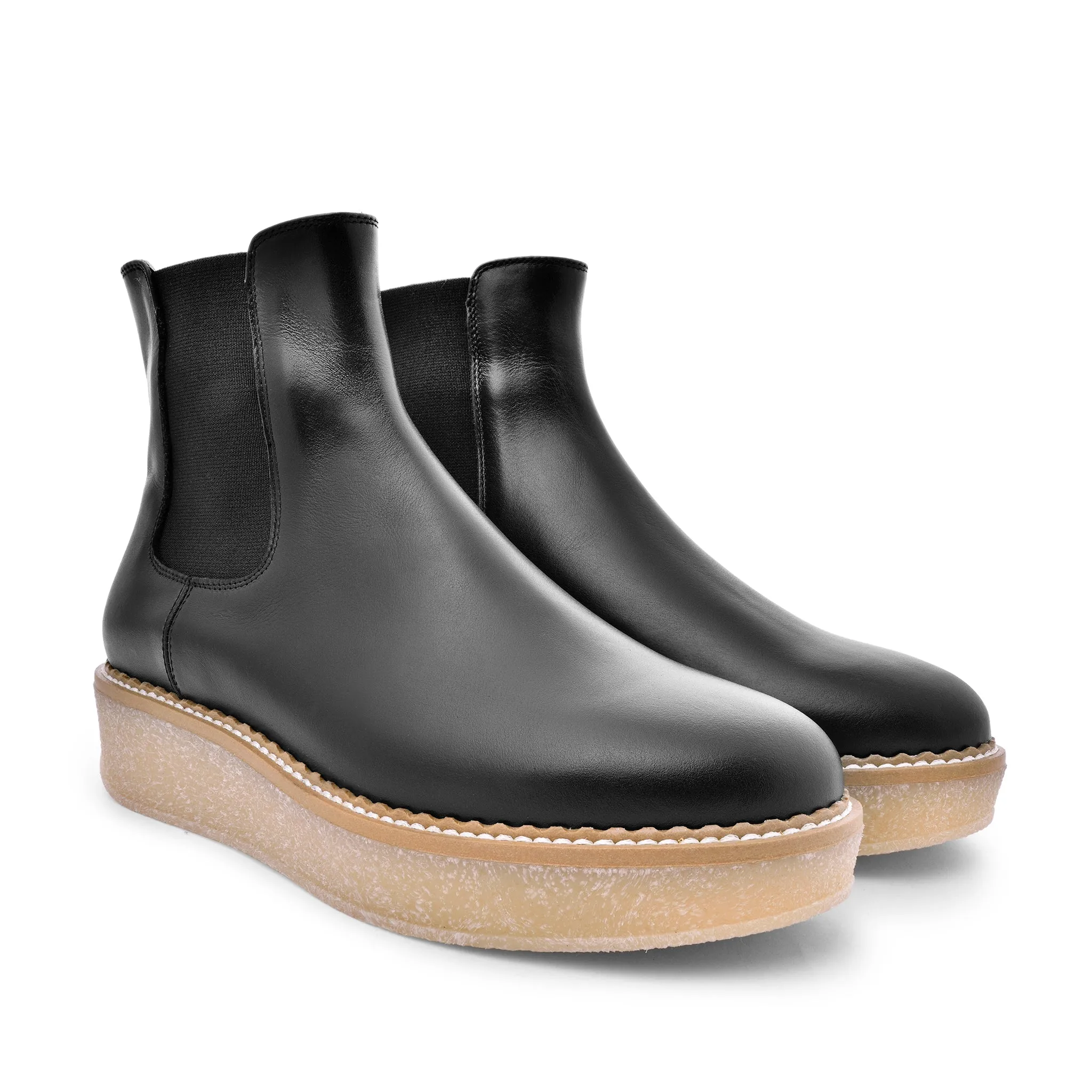 Machi Black Leather Chelsea Boots