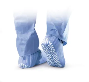 Medline NON28758 Non-Skid Polypropylene Shoe Covers, Blue, Regular Size