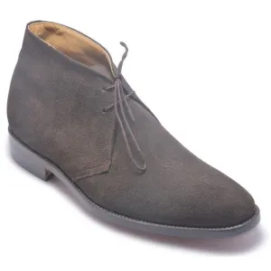 Men Gray Grey Lace Up Suede Chukka Leather Boots