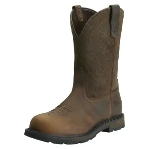 MENS ARIAT 10014238 GROUND BREAKER BROWN WORK BOOT