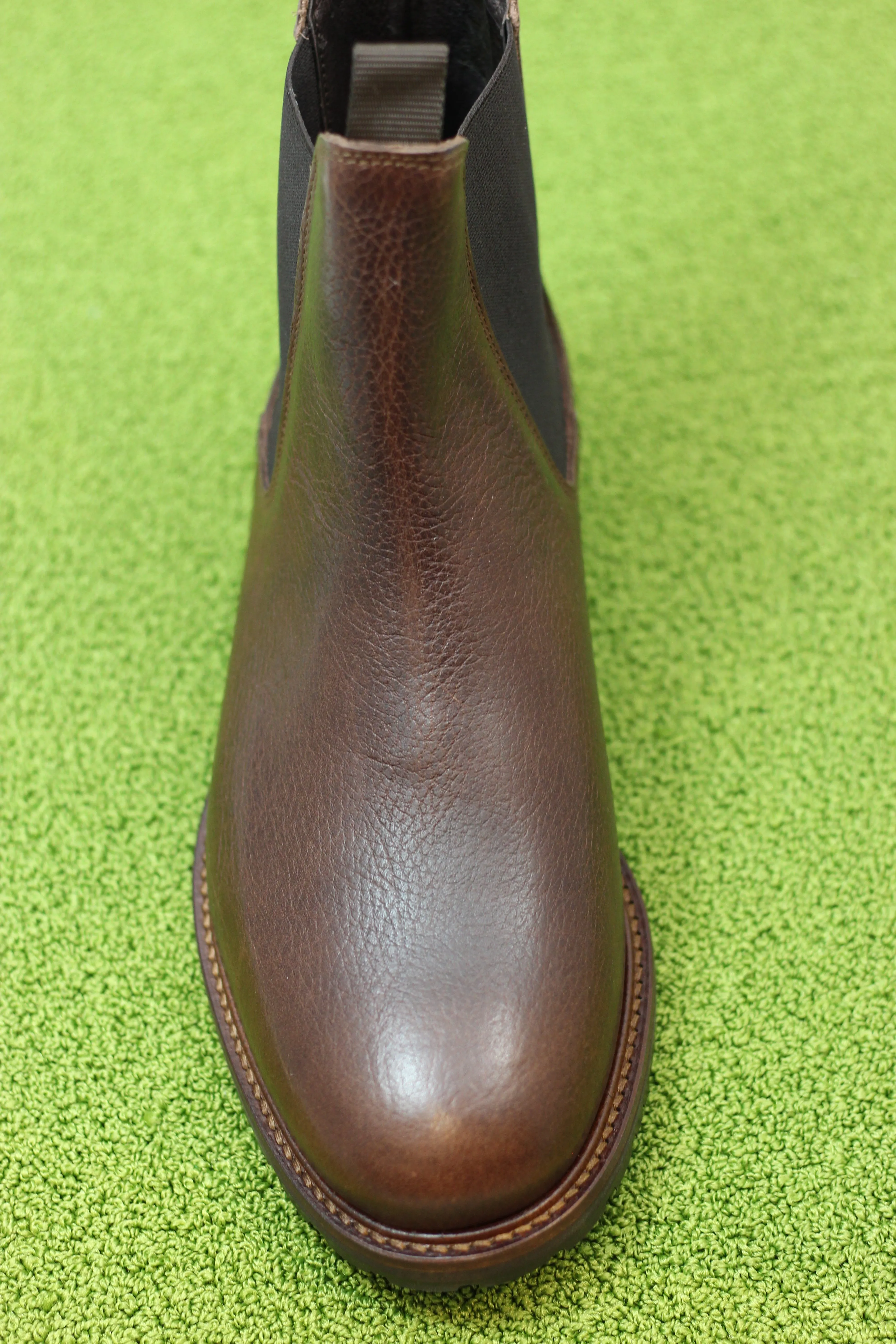 Mens York Chelsea Boot - Brown Leather Side Angle View