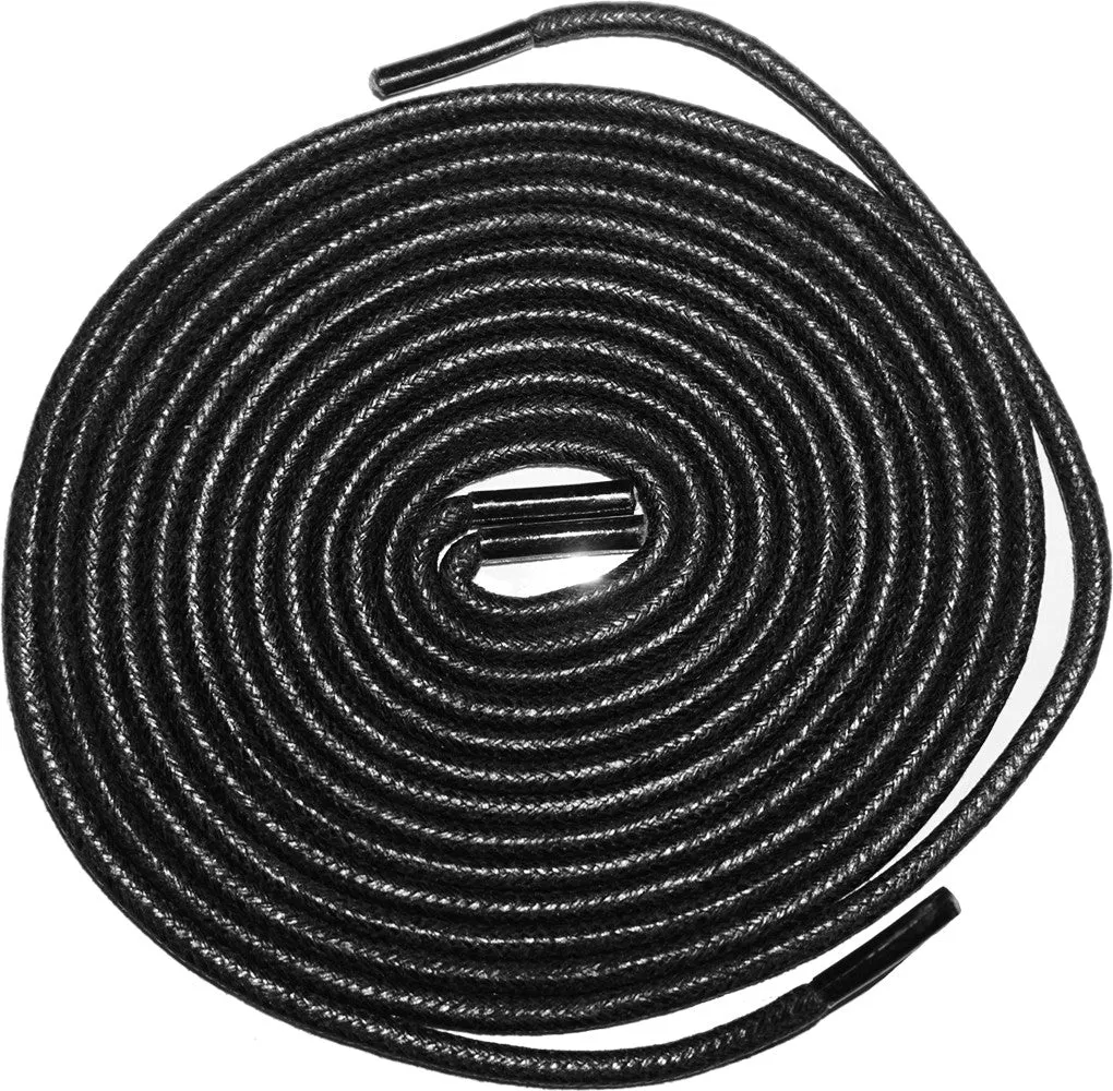 [Midnight Black] - Round Waxed Cotton Shoelaces