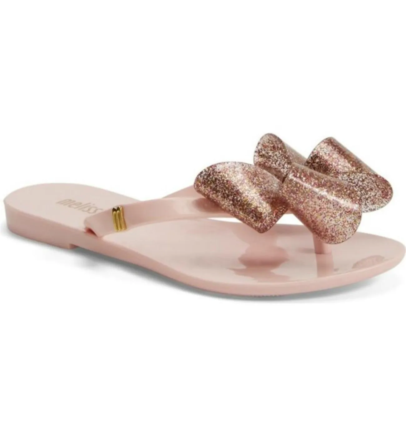 Mini Melissa Mel Harmonic Bow III Pink Glitter Sandals