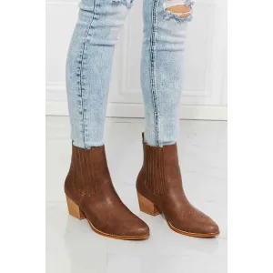 MMShoes Love the Journey Stacked Heel Chelsea Boot in Chestnut