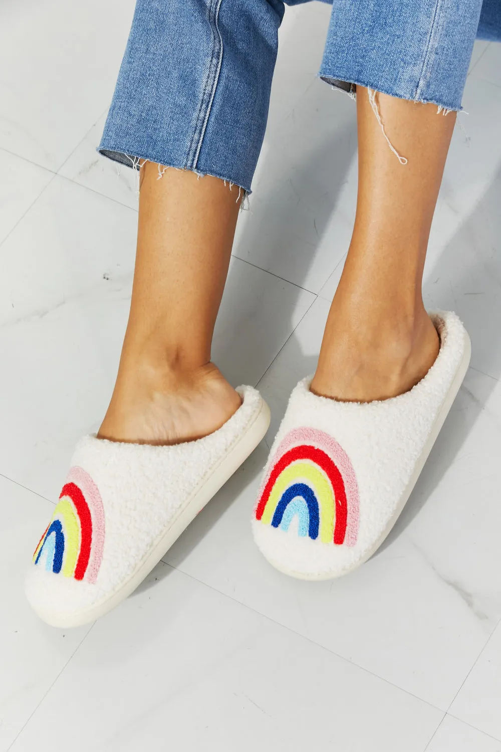 MMShoes Rainbow Plush Slipper - Ships from The US