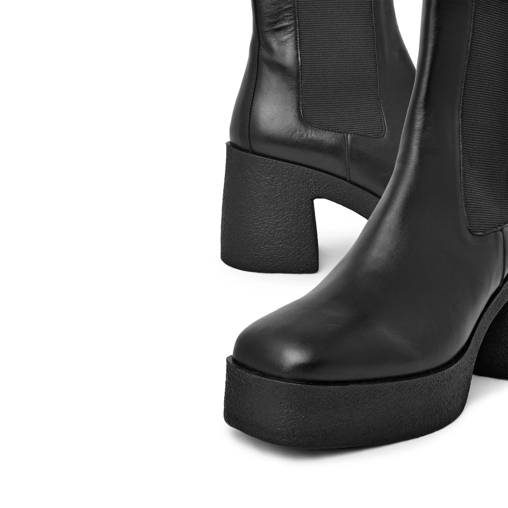 Momo Black Leather Chelsea Boots