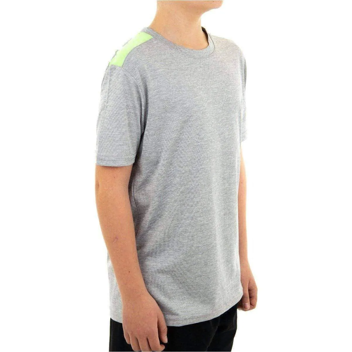 More Mile Marl Boys Short Sleeve Running Top - Grey