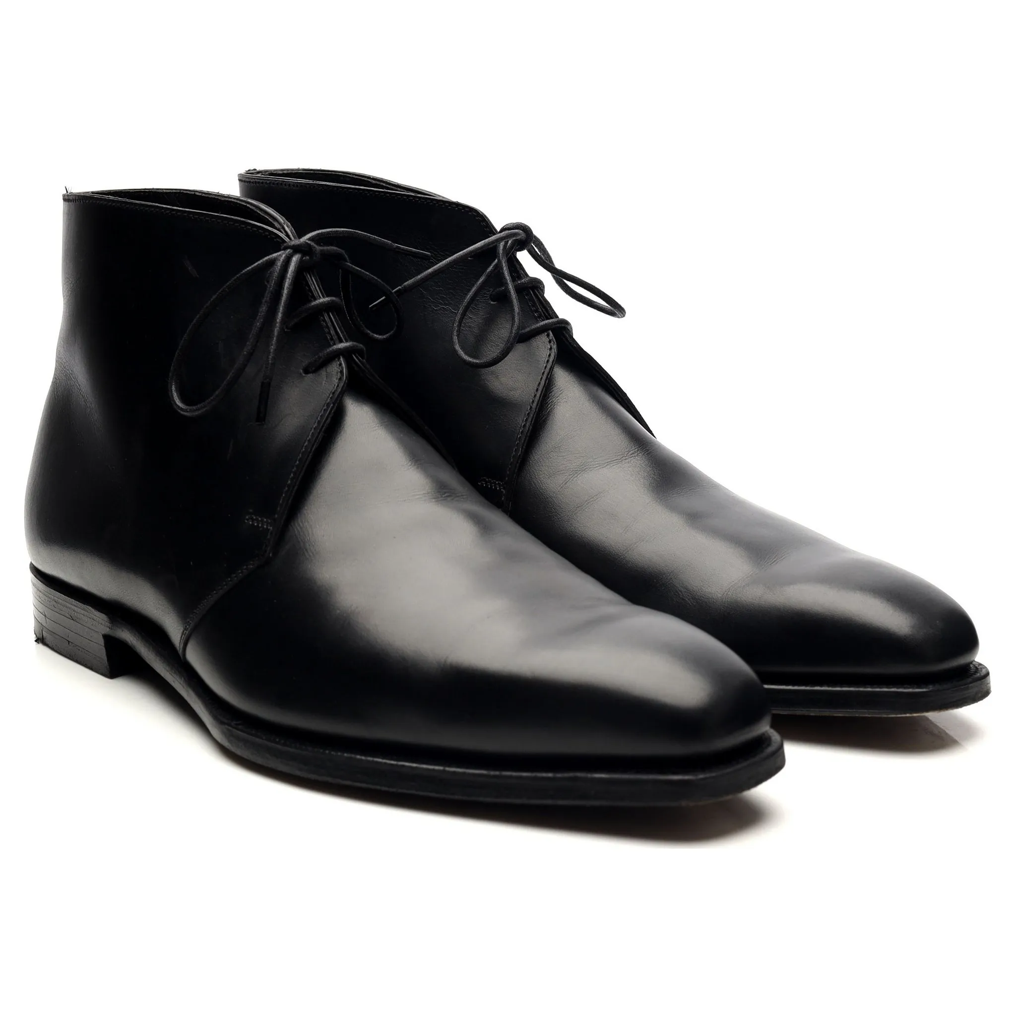 'Nathan' Black Leather Chukka Boots UK 9.5 E