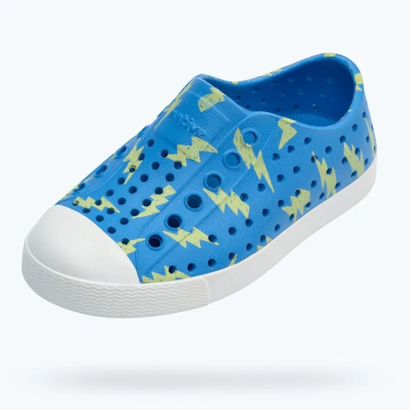 Native Shoes Resting Blue/Celery Lightning Children's Sugarlite Jefferson Shoe