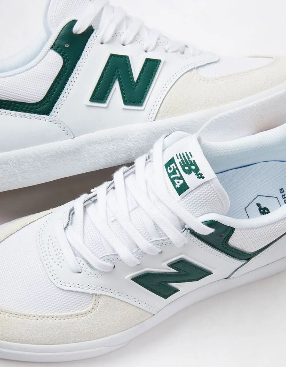 New Balance Numeric 574 Vulc Skate Shoes - White/Forest