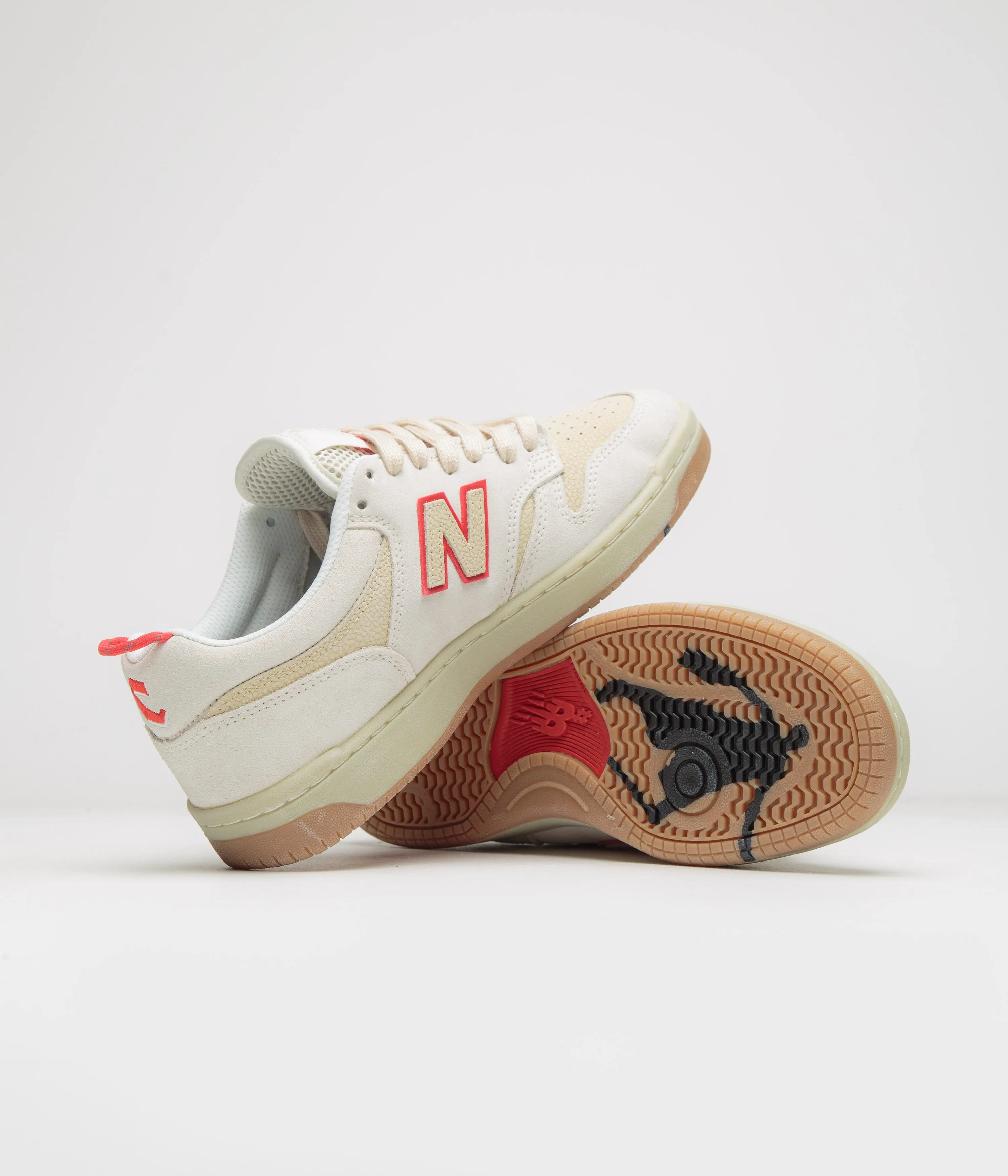 New Balance Numeric x Chocolate Skateboards 480 Shoes - Sea Salt / Red