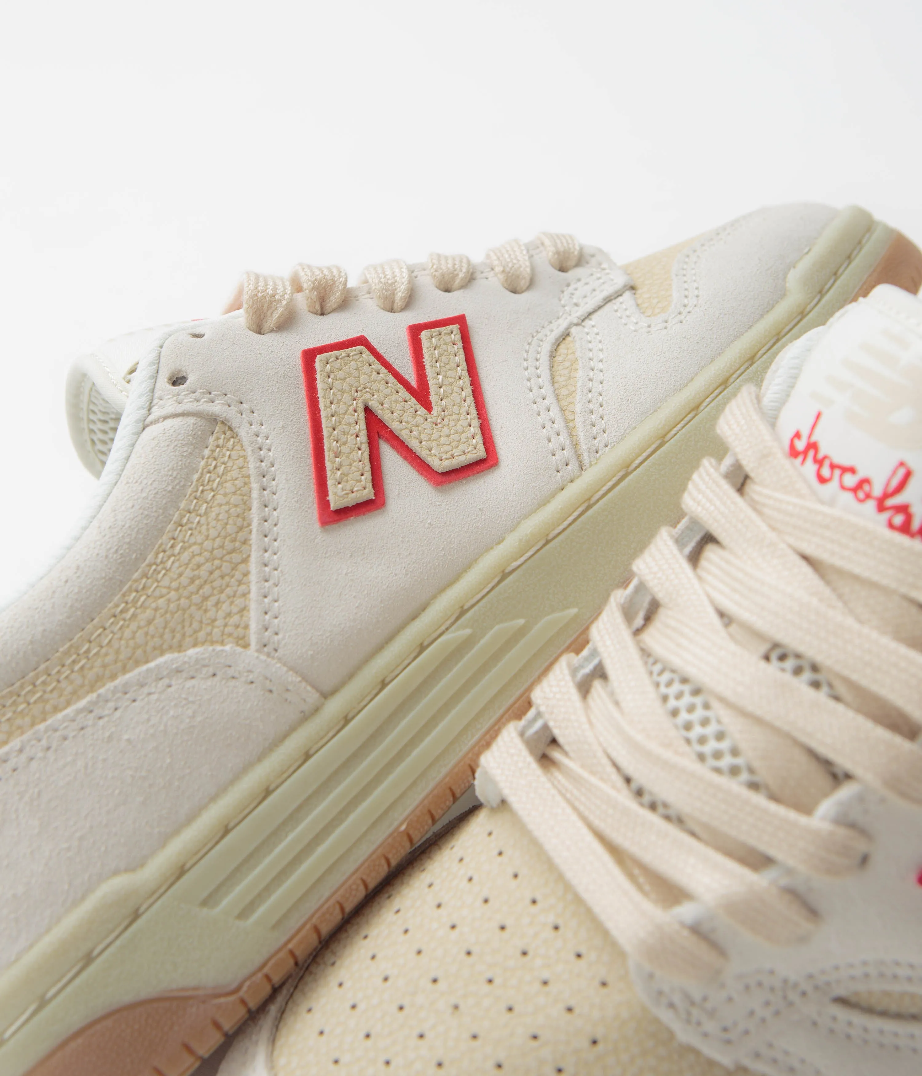 New Balance Numeric x Chocolate Skateboards 480 Shoes - Sea Salt / Red