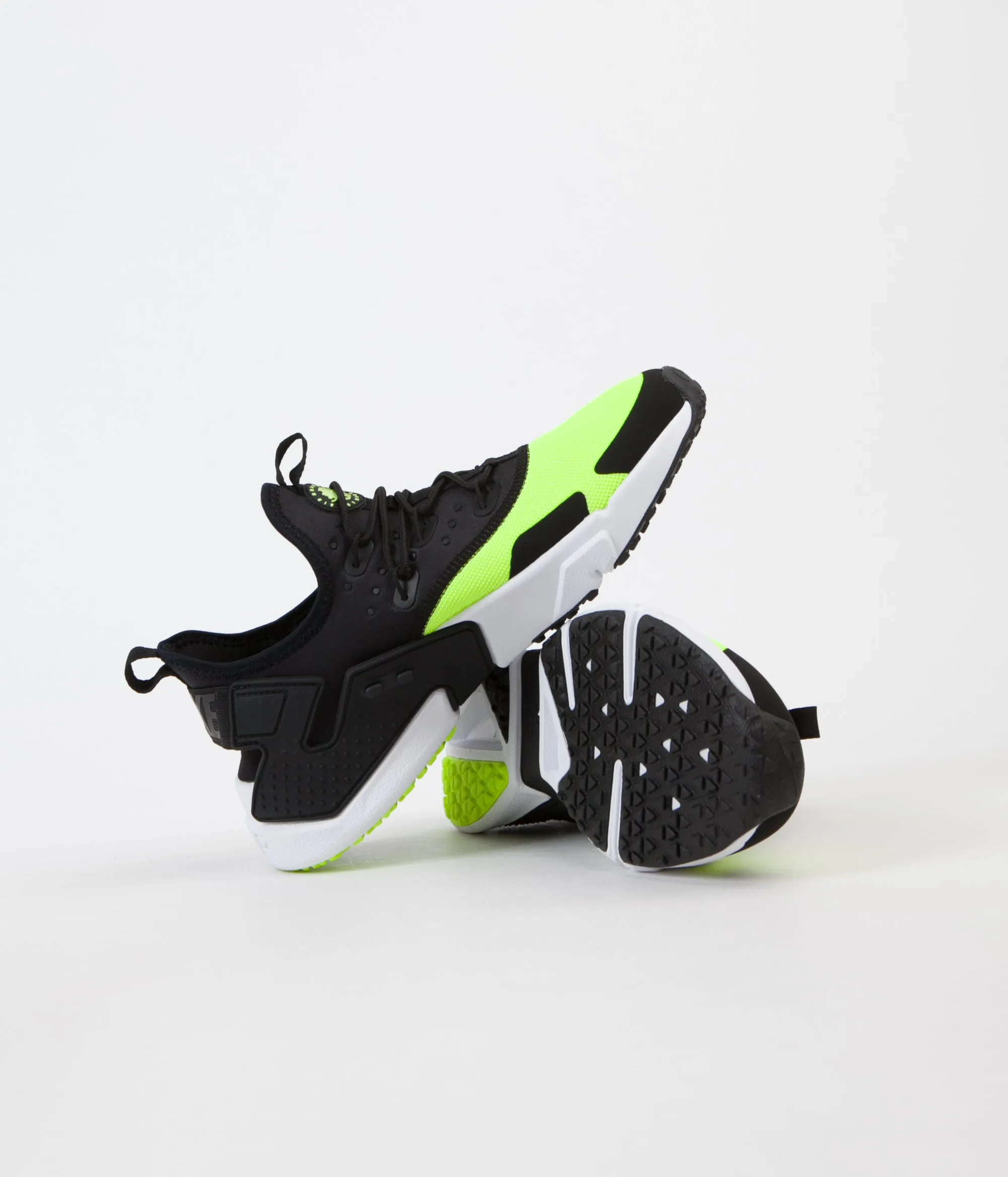 Nike Air Huarache Drift Shoes - Volt / Black - White