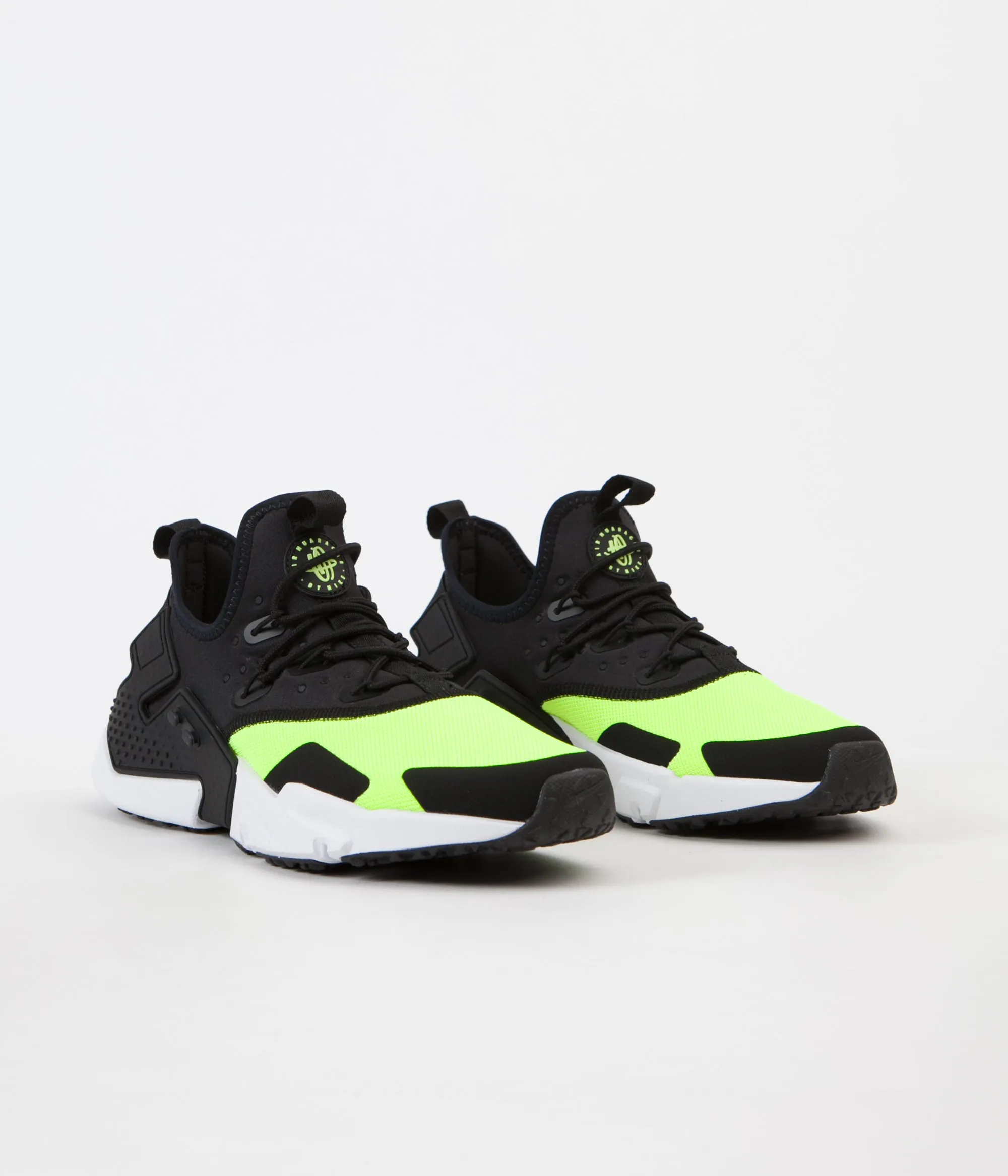 Nike Air Huarache Drift Shoes - Volt / Black - White