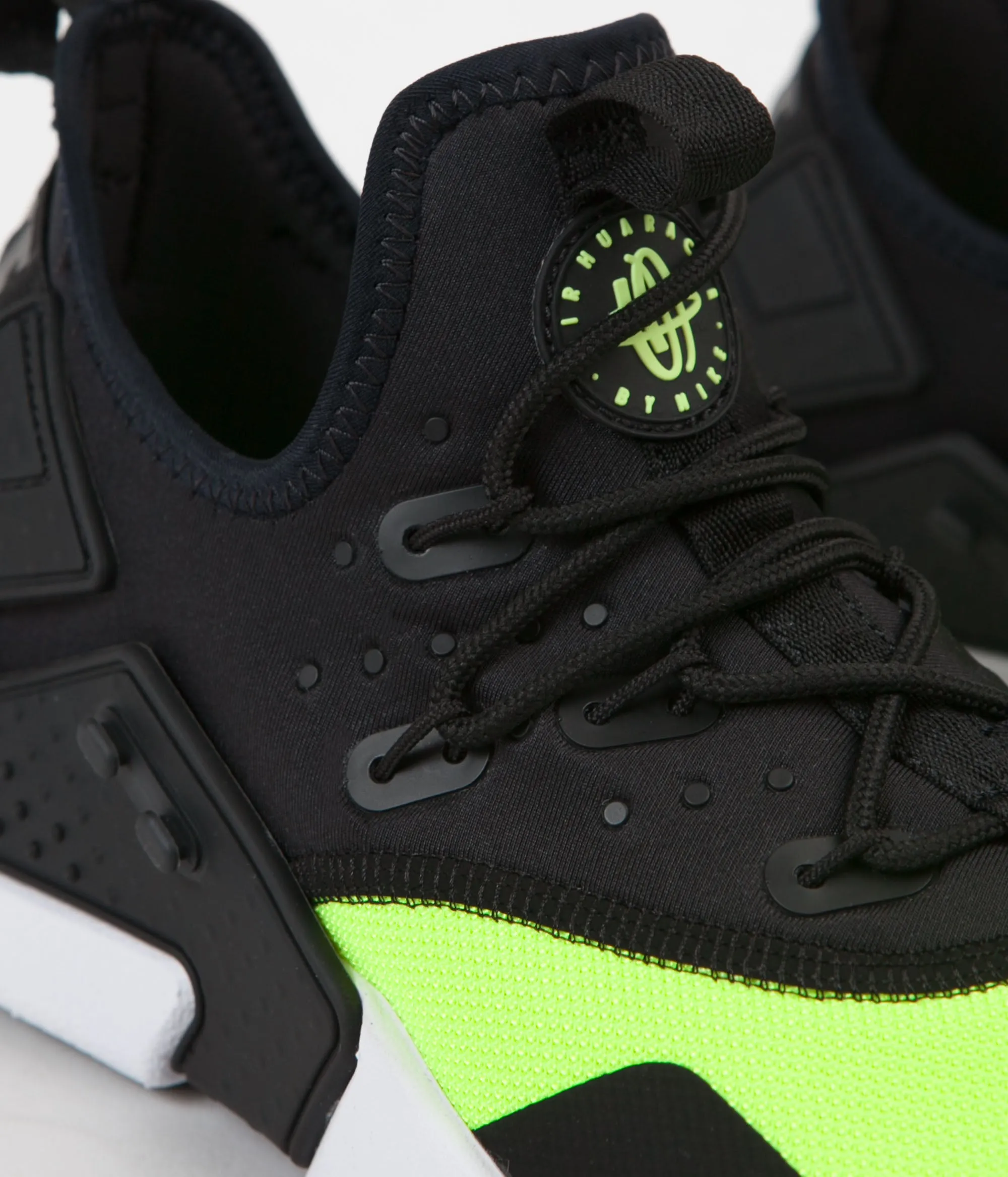 Nike Air Huarache Drift Shoes - Volt / Black - White