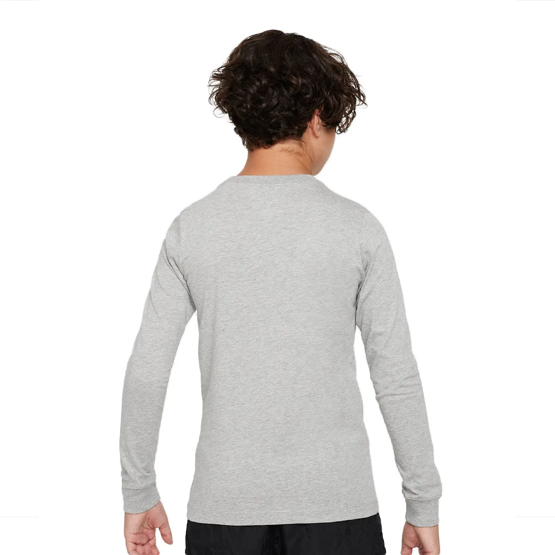 NIKE SPORTSWEAR BIG KIDS' LONG-SLEEVE T-SHIRT GREY