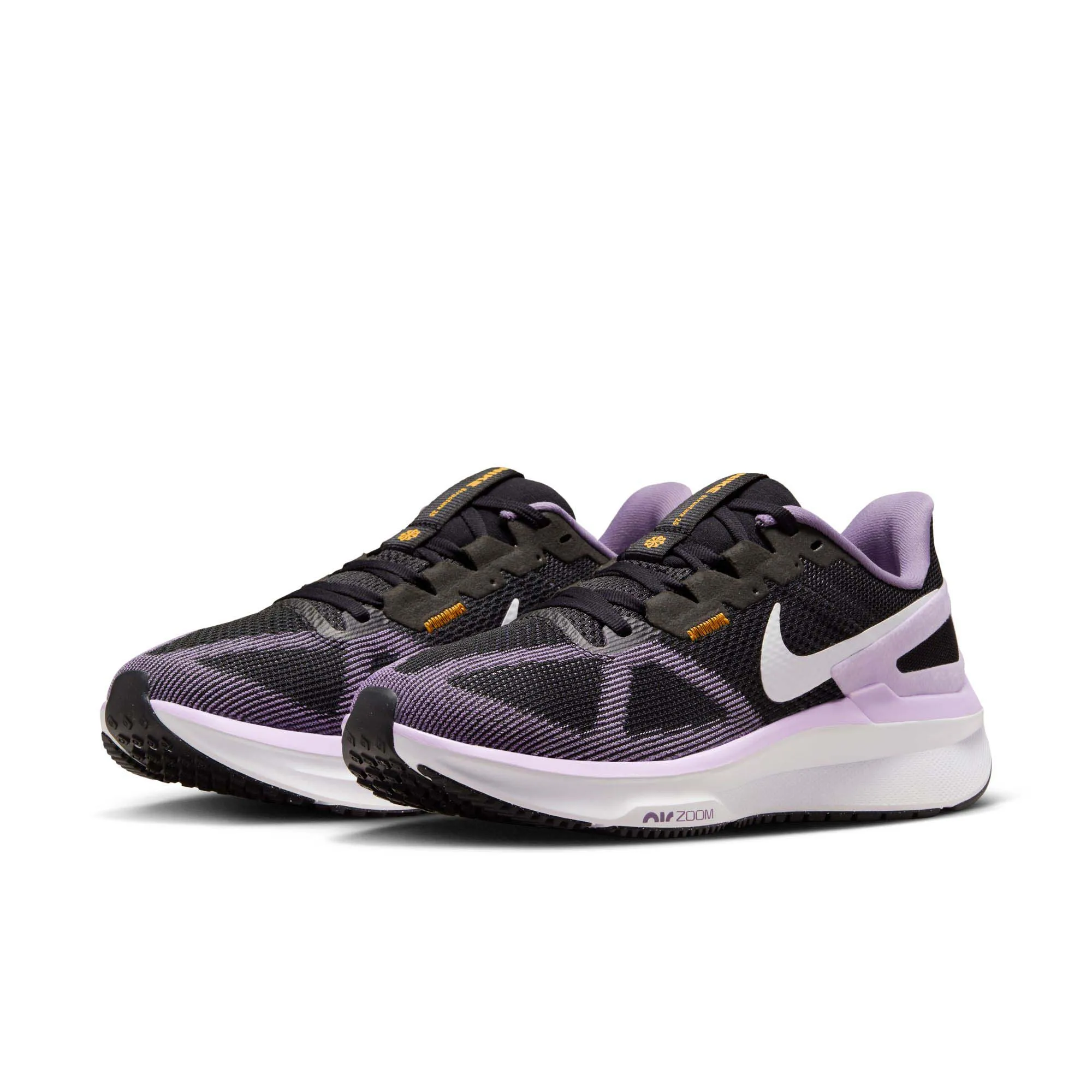 Nike | Women's Structure 25 Road Running Shoes - Black/White-Daybreak-Lilac Bloom