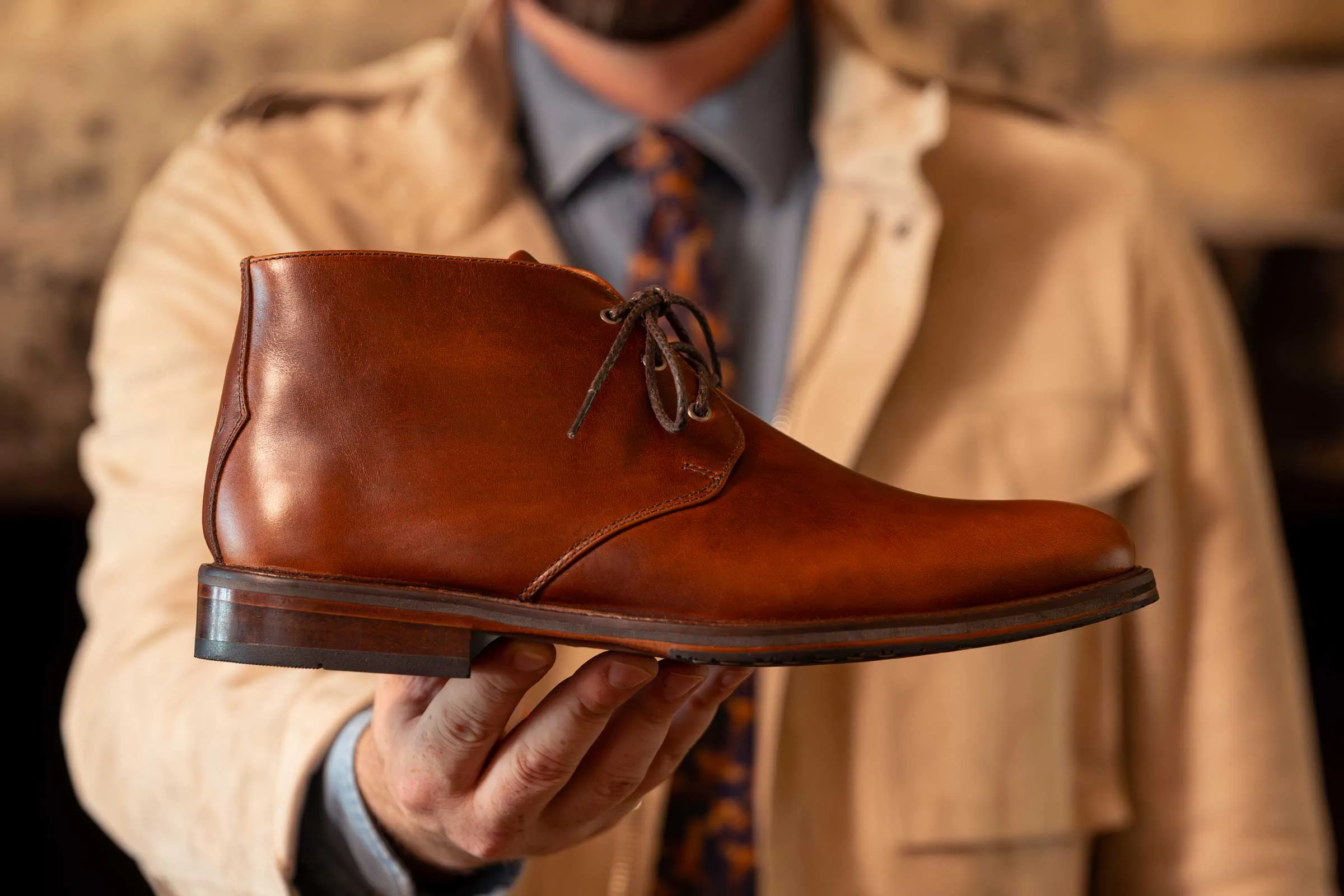 Old Row Oiled Saddle Leather Chukka Boots - Cigar