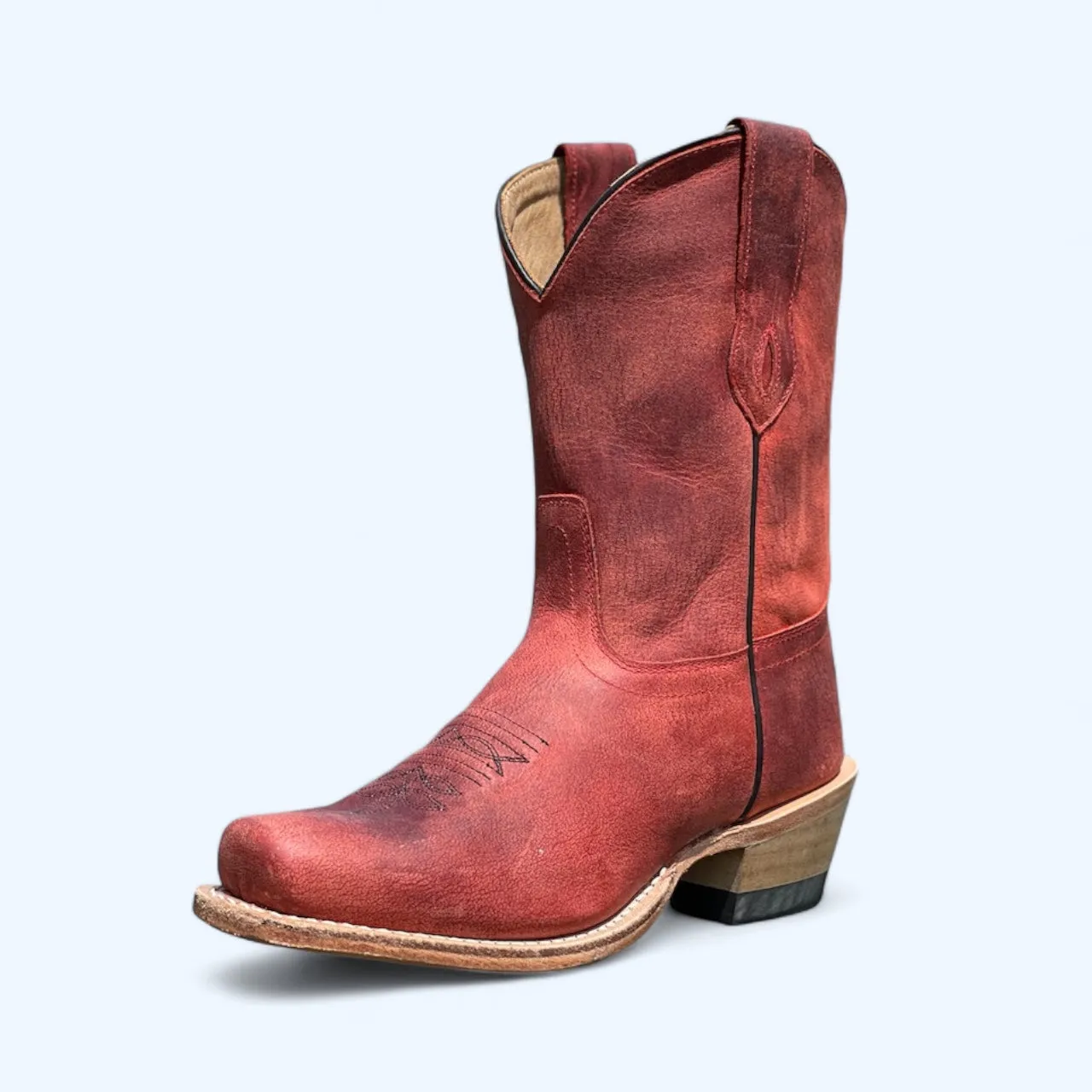 Old West Women’s Red Bootie Square Toe 18146