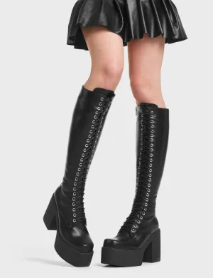 On Smoke Platform Knee High Boots