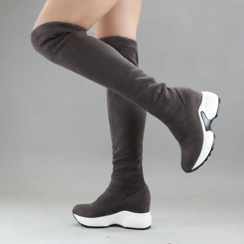 Over the Knee Winter Fabric Boots