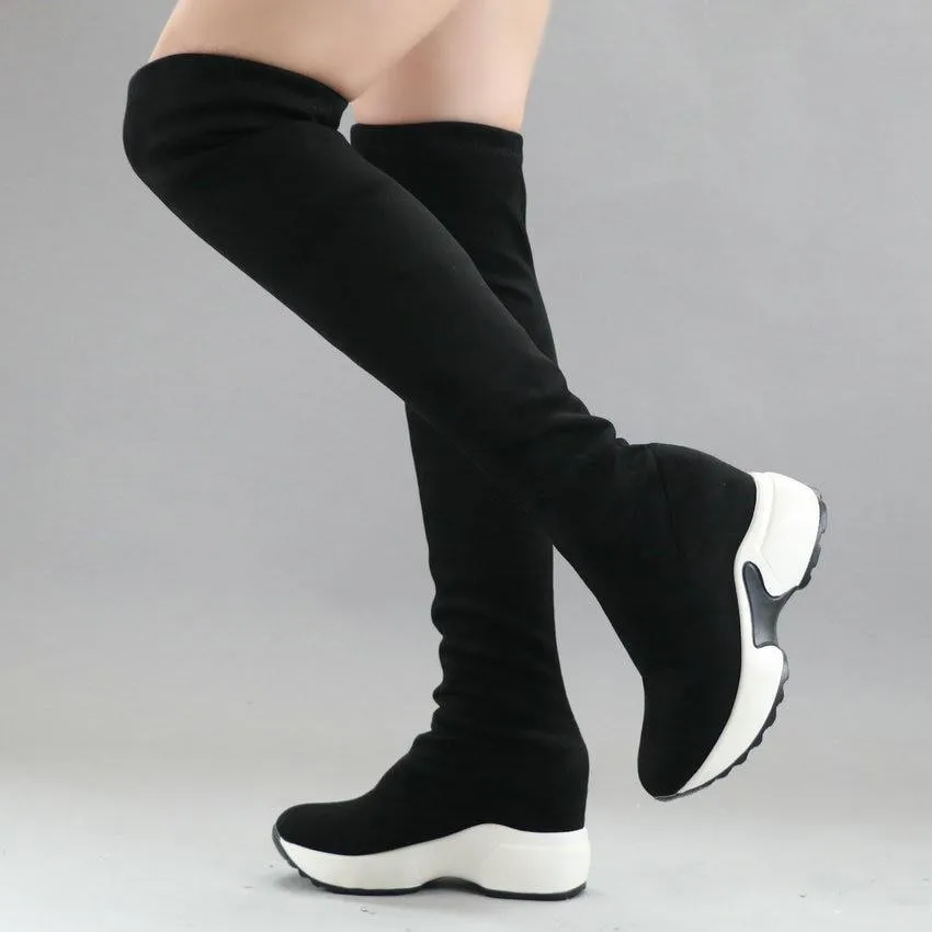 Over the Knee Winter Fabric Boots