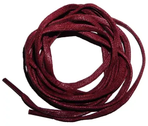 [Oxblood Red] - Thin Flat Waxed Cotton Shoelaces