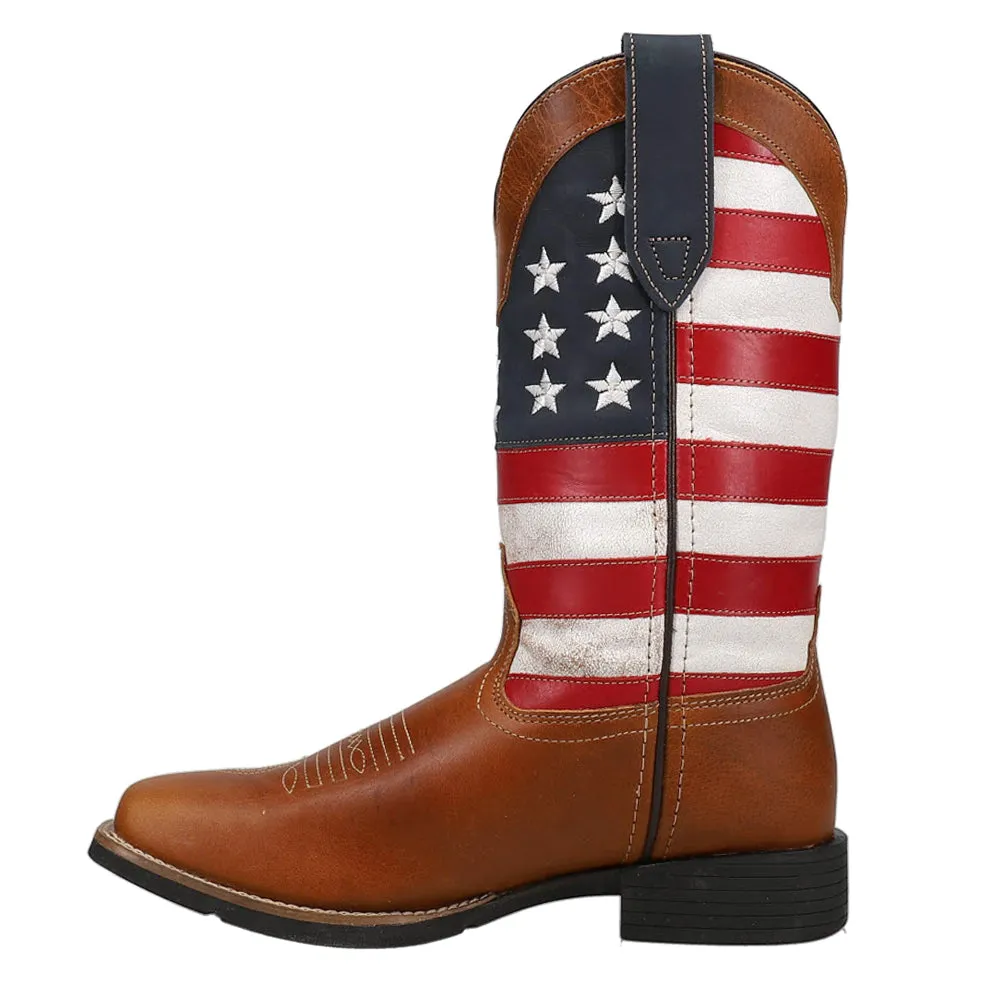 Patriotism Square Toe Cowboy Boots